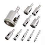 10 PCS 6-30mm Hollow Core Drill Bit Set for Ceramic, Glass, Porcelain Tile Diamond Hole Saw